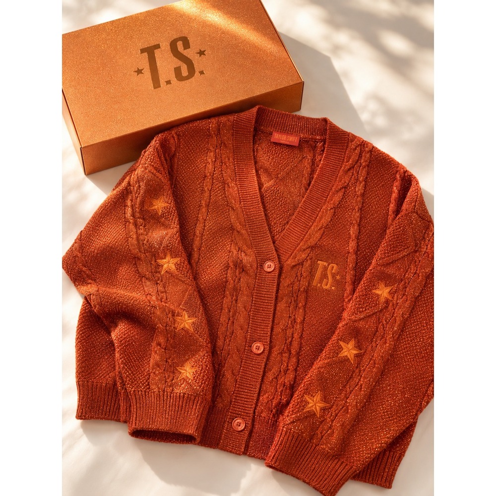 Taylor Swift | The Life of a Showgirl | Orange Shimmer Cardigan | NWOT